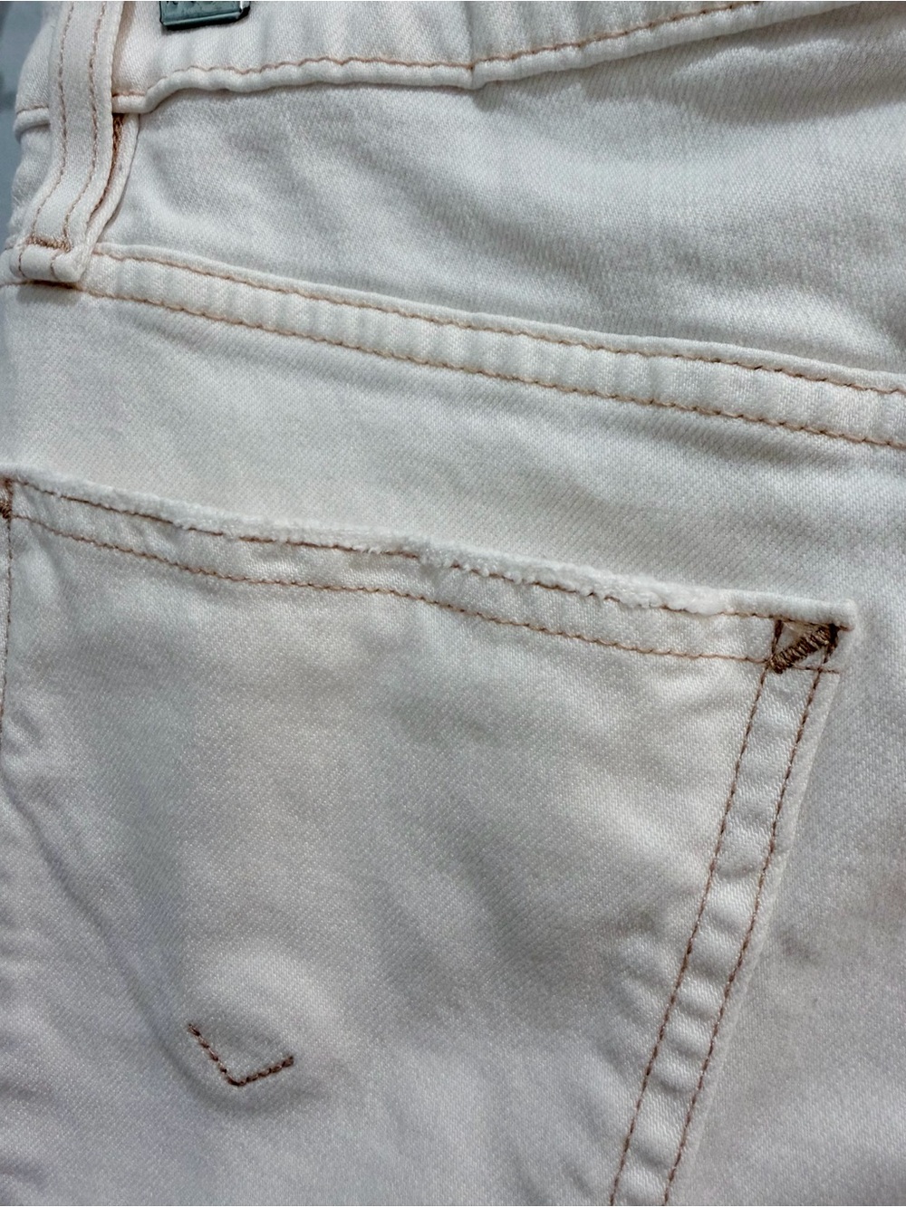 Hudson Jeans Jodie Wide Leg Utility High Rise Pants White Tan Stitching Size 27 - Picture 9 of 15